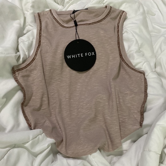 White Fox The Little Things Crop Top Bone Chocolate - Picture 5 of 5